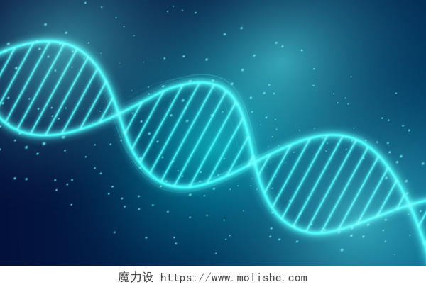 生物科技DNA蓝色AI医学插画背景素材